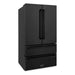 ZLINE 36 inch 22.5 cu. ft. French Door Refrigerator with Ice Maker In Black Stainless Steel RFM-36-BS