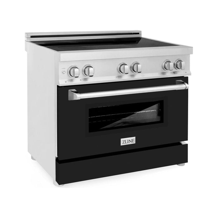 ZLINE 36 Inch 4.6 cu. ft. Induction Range with a 4 Element Stove and Electric Oven in Black Matte, RAIND-BLM-36