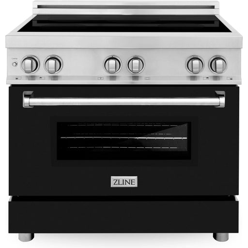 ZLINE Ranges ZLINE 36 Inch 4.6 cu. ft. Induction Range with a 4 Element Stove and Electric Oven in Black Matte, RAIND-BLM-36