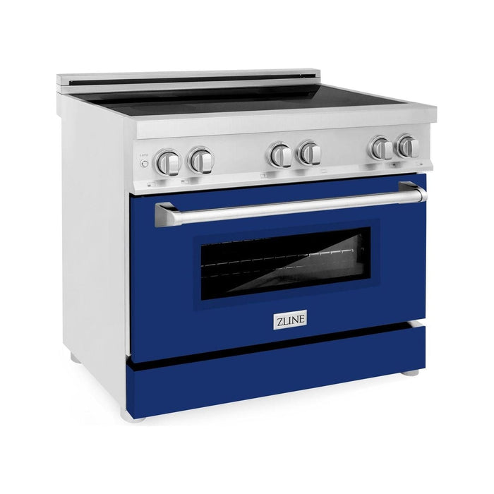 ZLINE 36 Inch 4.6 cu. ft. Induction Range with a 4 Element Stove and Electric Oven in Blue Gloss, RAIND-BG-36