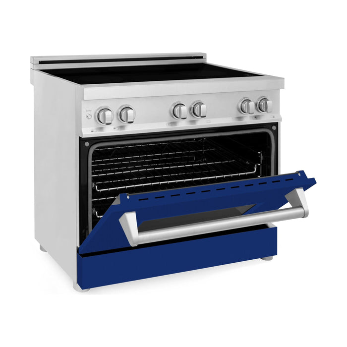 ZLINE 36 Inch 4.6 cu. ft. Induction Range with a 4 Element Stove and Electric Oven in Blue Gloss, RAIND-BG-36