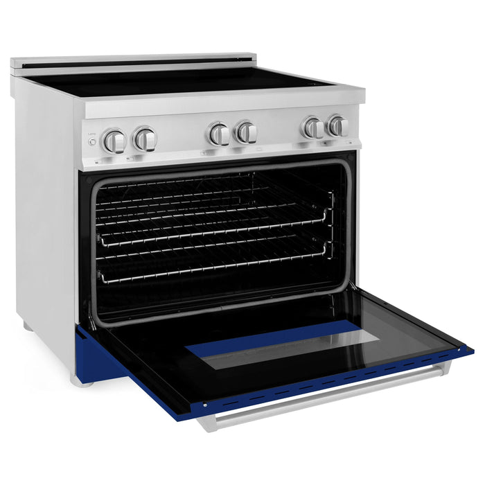 ZLINE Ranges ZLINE 36 Inch 4.6 cu. ft. Induction Range with a 4 Element Stove and Electric Oven in Blue Gloss, RAIND-BG-36