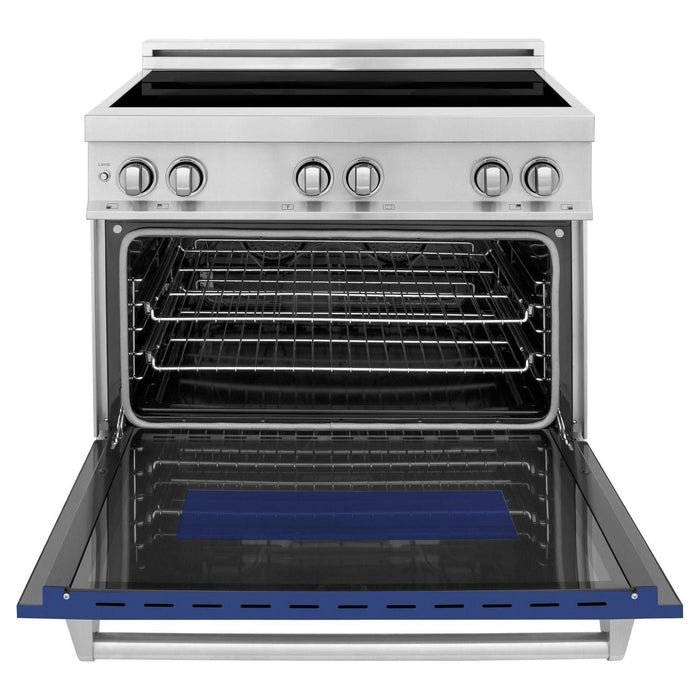 ZLINE 36 Inch 4.6 cu. ft. Induction Range with a 4 Element Stove and Electric Oven in Blue Matte, RAIND-BM-36