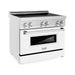 ZLINE Ranges ZLINE 36 Inch 4.6 cu. ft. Induction Range with a 4 Element Stove and Electric Oven in White Matte, RAIND-WM-36