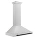 ZLINE 36 Inch Autograph Edition DuraSnow® Stainless Steel Range Hood with Matte Black Handle, KB4SNZ-36-MB