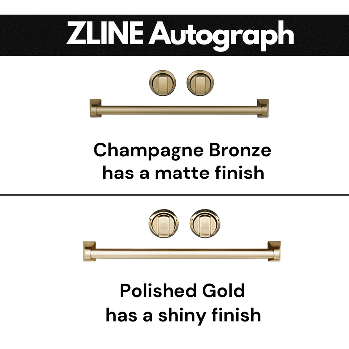 ZLINE Range Hoods ZLINE 36 Inch Autograph Edition Stainless Steel Range Hood with Champagne Bronze Handle 8654STZ-36-CB