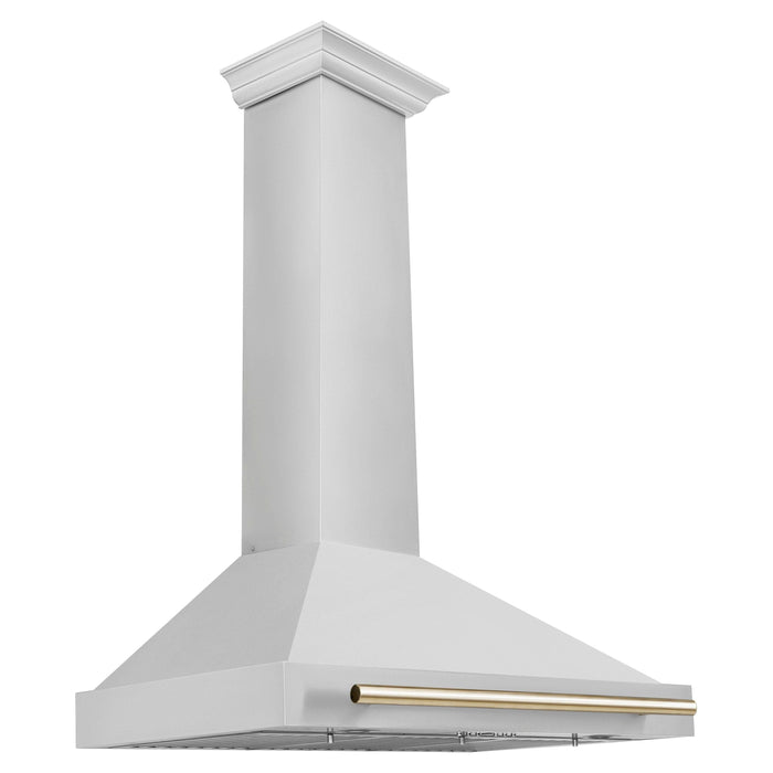 ZLINE 36 Inch Autograph Edition Stainless Steel Range Hood with Gold Handle, KB4STZ-36-G