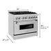 ZLINE 36-Inch Dual Fuel Range with Gas Burners and Electric Oven In Stainless Steel RA36