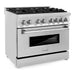 ZLINE 36-Inch Dual Fuel Range with Gas Burners and Electric Oven In Stainless Steel RA36