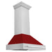 ZLINE 36 Inch DuraSnow® Stainless Steel Range Hood with Red Gloss Shell, 8654SNX-RG-36