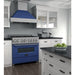 ZLINE 36-Inch Professional Dual Fuel Range In DuraSnow Stainless with Blue Gloss Door RAS-BG-36