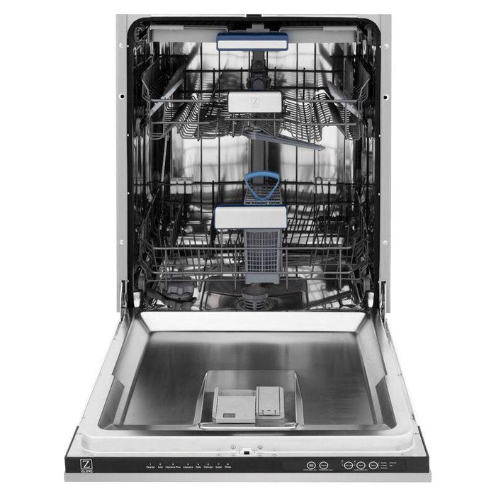 ZLINE 4-Piece Appliance Package - 30 In. Gas Range, Range Hood, Refrigerator with Water and Ice Dispenser, and Dishwasher in Stainless Steel, 4KPRW-RGRH30-DWV