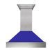 ZLINE 42 in. Ducted DuraSnow Stainless Steel Range Hood with Blue Matte Shell 8654BM-42