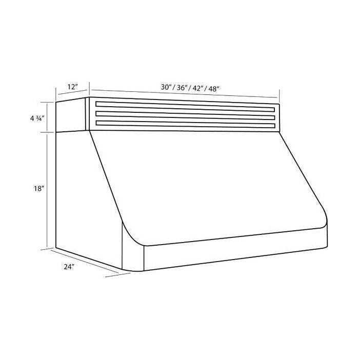 ZLINE 42 In. Recirculating Under Cabinet Range Hood In Stainless Steel RK523-42