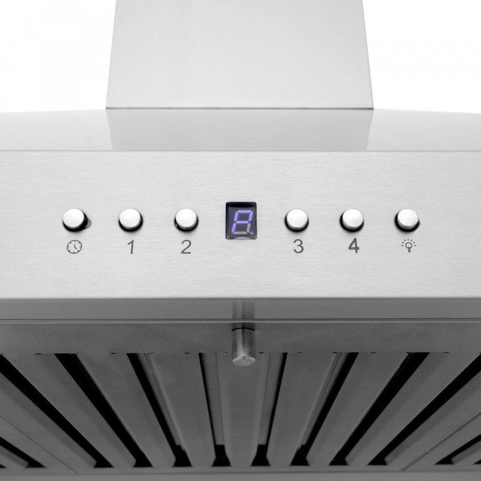 ZLINE 42 in. Stainless Steel Wall Range Hood with Built-in CrownSound Bluetooth Speakers KL3CRN-BT-42