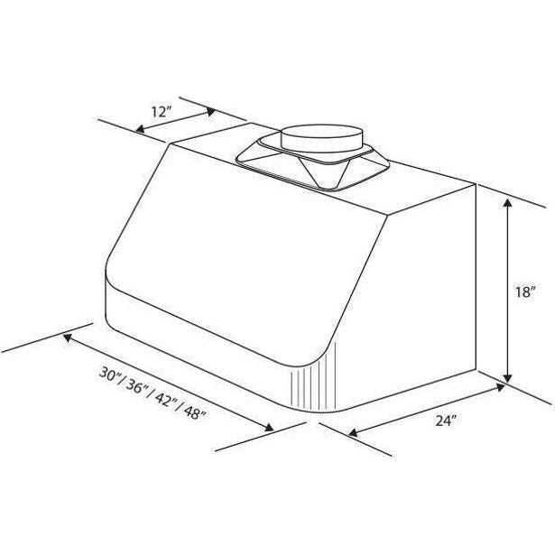 ZLINE 42 in. Under Cabinet Stainless Range Hood Heat Lamp 523-42