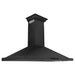 ZLINE 42-Inch Convertible Vent Wall Mount Range Hood in Black Stainless Steel with Crown Molding (BSKBNCRN-42)