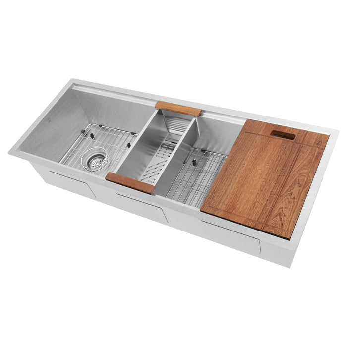 ZLINE 43 in. Garmisch Undermount Single Bowl Stainless Steel Kitchen Sink with Bottom Grid and Accessories SLS-43