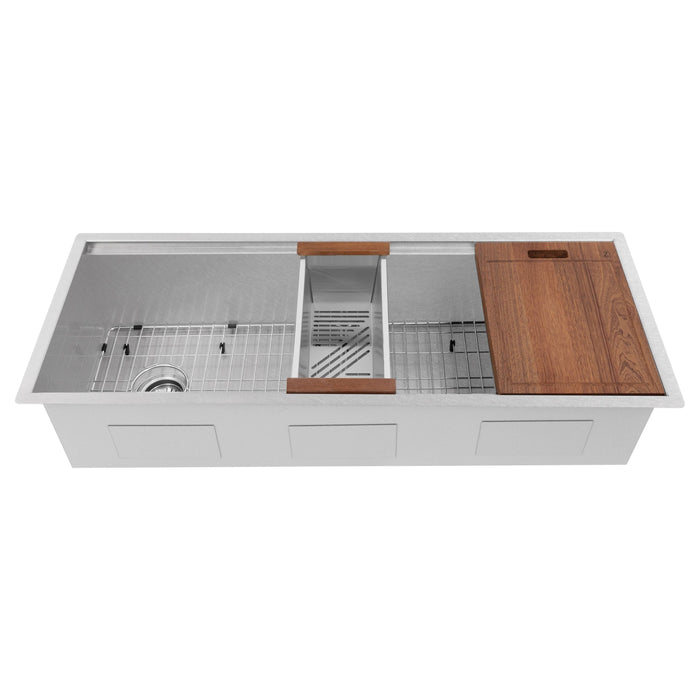 ZLINE 43 in. Garmisch Undermount Single Bowl Stainless Steel Kitchen Sink with Bottom Grid and Accessories SLS-43