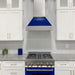 ZLINE 48" Dual Fuel Range with Blue Gloss Door & 48" Range Hood Appliance Package 2KP-RASBGRH48