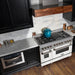 ZLINE 48" Dual Fuel Range with White Matte Gloss Door & 48" Range Hood Appliance Package 2KP-RASWMRH48