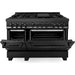 ZLINE 48 In. 6.0 cu. ft. Range with Gas Stove and Gas Oven in Black Stainless Steel with Brass Burners, RGB-BR-48