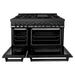 ZLINE Ranges ZLINE 48 In. 6.0 cu. ft. Range with Gas Stove and Gas Oven in Black Stainless Steel with Brass Burners, RGB-BR-48