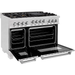 ZLINE 48 In. 6.0 cu. ft. Range with Gas Stove and Gas Oven in DuraSnow® Stainless Steel with Brass Burners, RGS-SN-BR-48