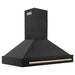 ZLINE 48 in. Autograph Edition Black Stainless Steel Range Hood with Gold Handle, BS655Z-48-G