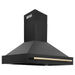 ZLINE 48 in. Autograph Edition Black Stainless Steel Range Hood with Gold Handle, BS655Z-48-G