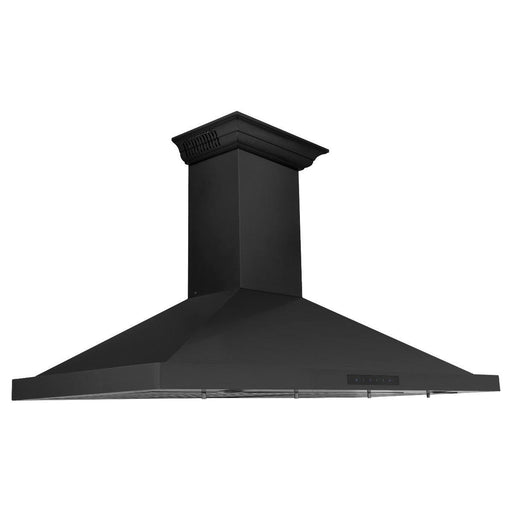 ZLINE 48 in. Black Stainless Steel Indoor Wall Range Hood with BlueTooth Crown Molding BSKBNCRN-BT-48