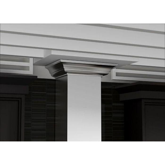 ZLINE 48 in. Convertible Vent Wall Mount Range Hood in Stainless Steel with Crown Molding, KBCRN-48