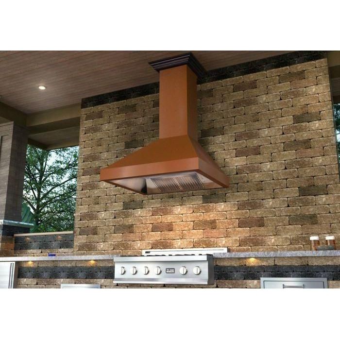 ZLINE 48 in. Copper Wall Range Hood with Crown Molding 8667C-48