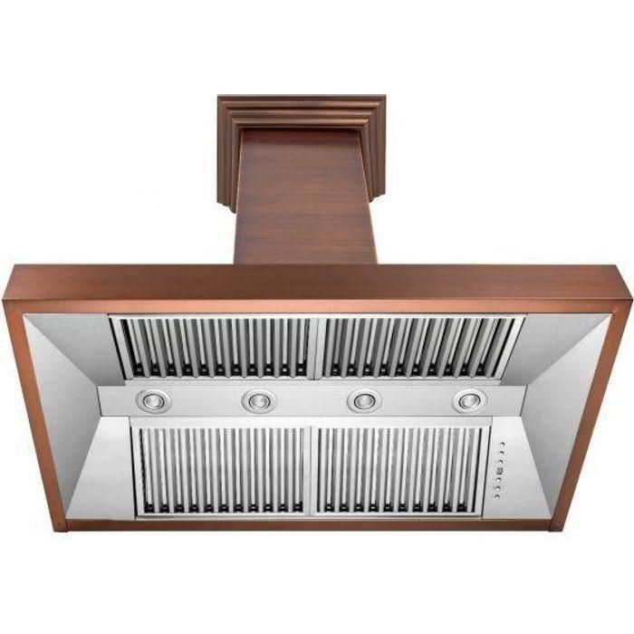 ZLINE 48 in. Copper Wall Range Hood with Crown Molding 8667C-48