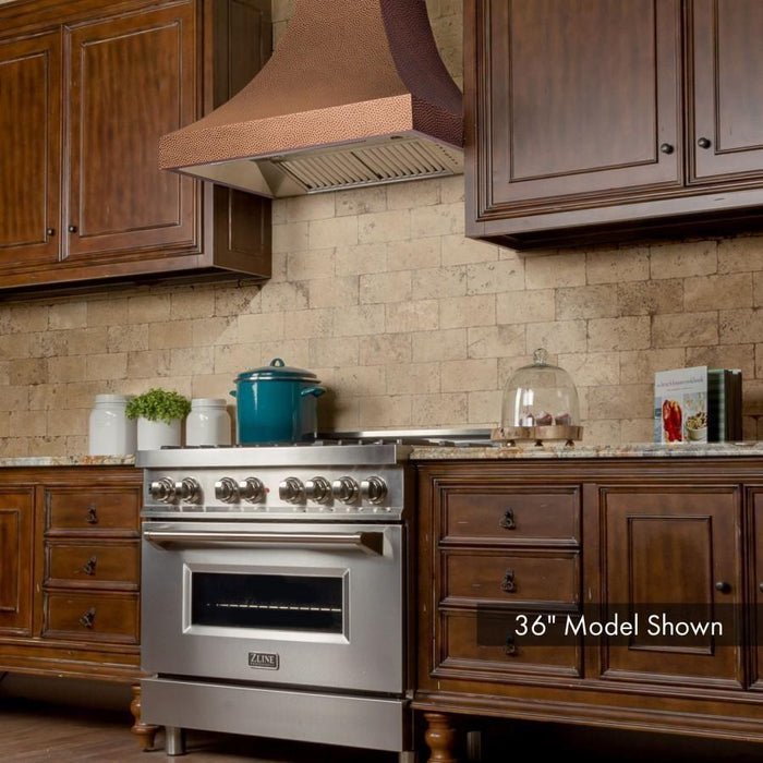 ZLINE 48 in. Designer Series Hand-Hammered Copper Finish Wall Range Hood 8632H-48