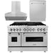 ZLINE 48 In. Dual Fuel Range, 700CFM Range Hood and 3 Rack Dishwasher Appliance Package 3KP-RARHC48-DWV