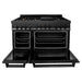 ZLINE Kitchen Appliance Packages ZLINE 48 In. Dual Fuel Range In Black Stainless Steel & 48" Range Hood Appliance Package 2KP-RABRH48