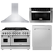 ZLINE 48 In. Dual Fuel Range, Range Hood, Microwave Drawer and 3 Rack Dishwasher Package AB-RA48-5