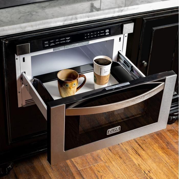 ZLINE 48 In. Dual Fuel Range, Range Hood, Microwave Drawer and 3 Rack Dishwasher Package AB-RA48-5