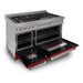 ZLINE 48 in. Dual Fuel Range with Red Gloss Door & 48 in. Range Hood Appliance Package 2KP-RASRGRH48