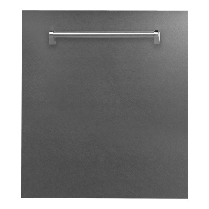 ZLINE 48 in. DuraSnow Stainless Dual Fuel Range, Ducted Vent Range Hood and Dishwasher Kitchen Appliance Package 3KP-RASRH48-DW