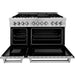 ZLINE 48 in. DuraSnow Stainless Dual Fuel Range, Ducted Vent Range Hood and Tall Tub Dishwasher Kitchen Appliance Package 3KP-RASRH48-DWV