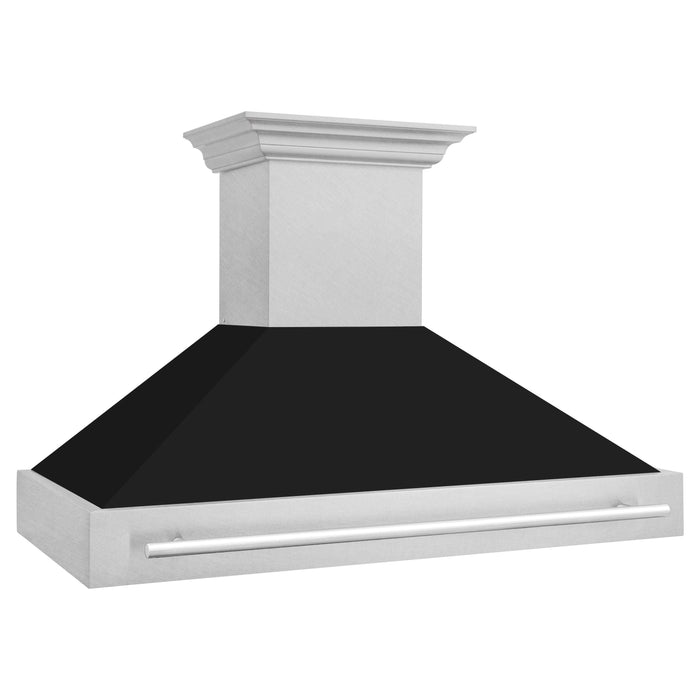 ZLINE 48 In. DuraSnow® Stainless Steel Range Hood with Black Matte Shell, 8654SNX-BLM-48