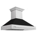 ZLINE 48 In. DuraSnow® Stainless Steel Range Hood with Black Matte Shell, 8654SNX-BLM-48