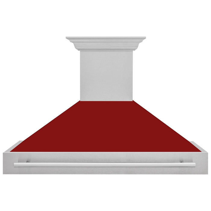 ZLINE 48 In. DuraSnow® Stainless Steel Range Hood with Red Gloss Shell, 8654SNX-RG-48