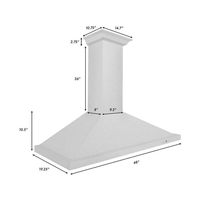 ZLINE 48 in. DuraSnow Stainless Steel Wall Mount Range Hood 8KBS-48