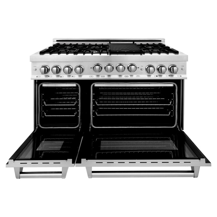 ZLINE 48 in. Gas Range and 48 in. Range Hood Appliance Package 2KP-RGRH48