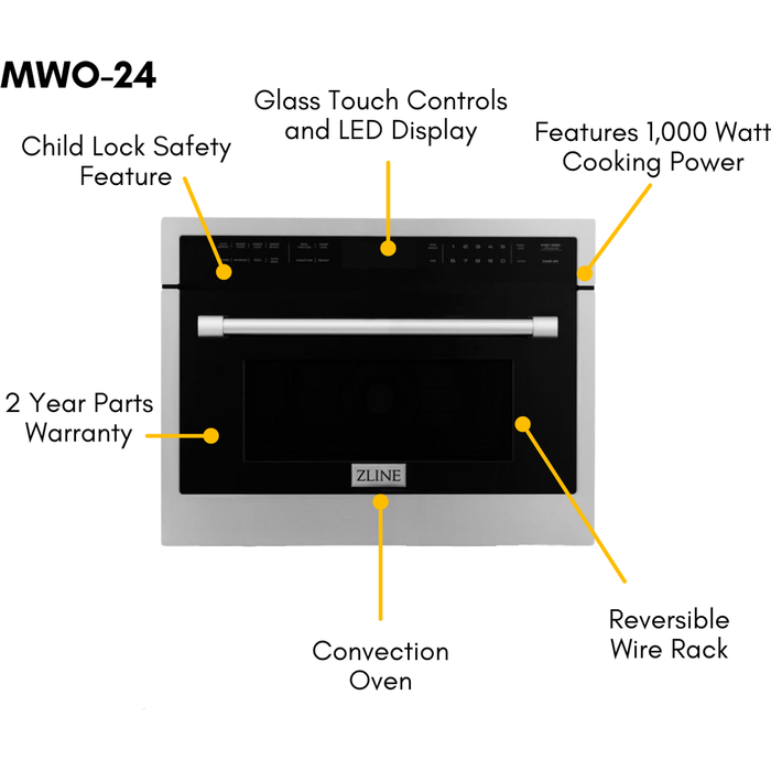 ZLINE 48 in. Gas Range, Range Hood, Microwave Oven and 3 Rack Dishwasher Appliance Package 4KP-RGRH48-MODWV