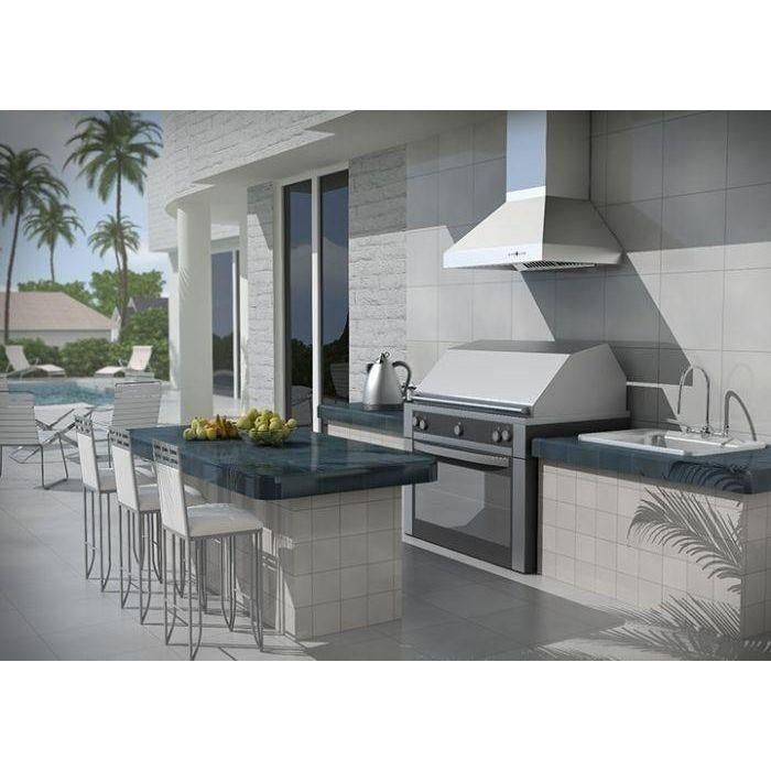 ZLINE 48 In. Outdoor Ducted Wall Mount Range Hood In Outdoor Approved Stainless Steel 667-304-48