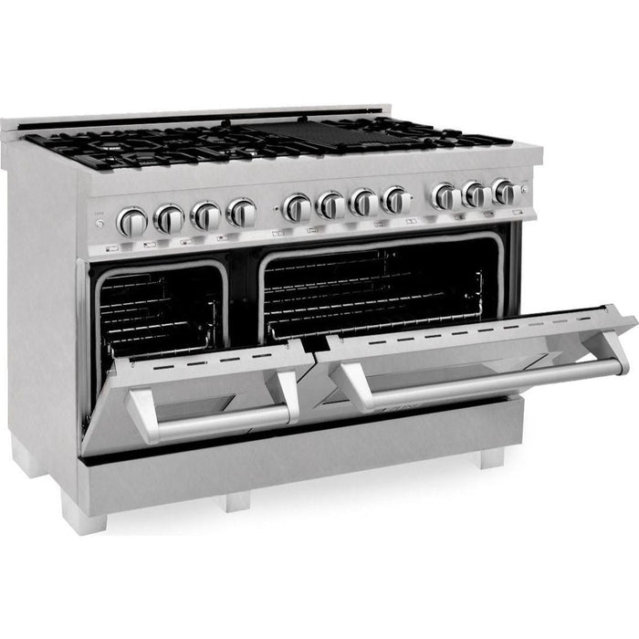 ZLINE Ranges ZLINE 48 in. Professional Dual Fuel Range with Gas Burner and 6.0 cu.ft. Electric Oven In DuraSnow Stainless Steel RAS-SN-48